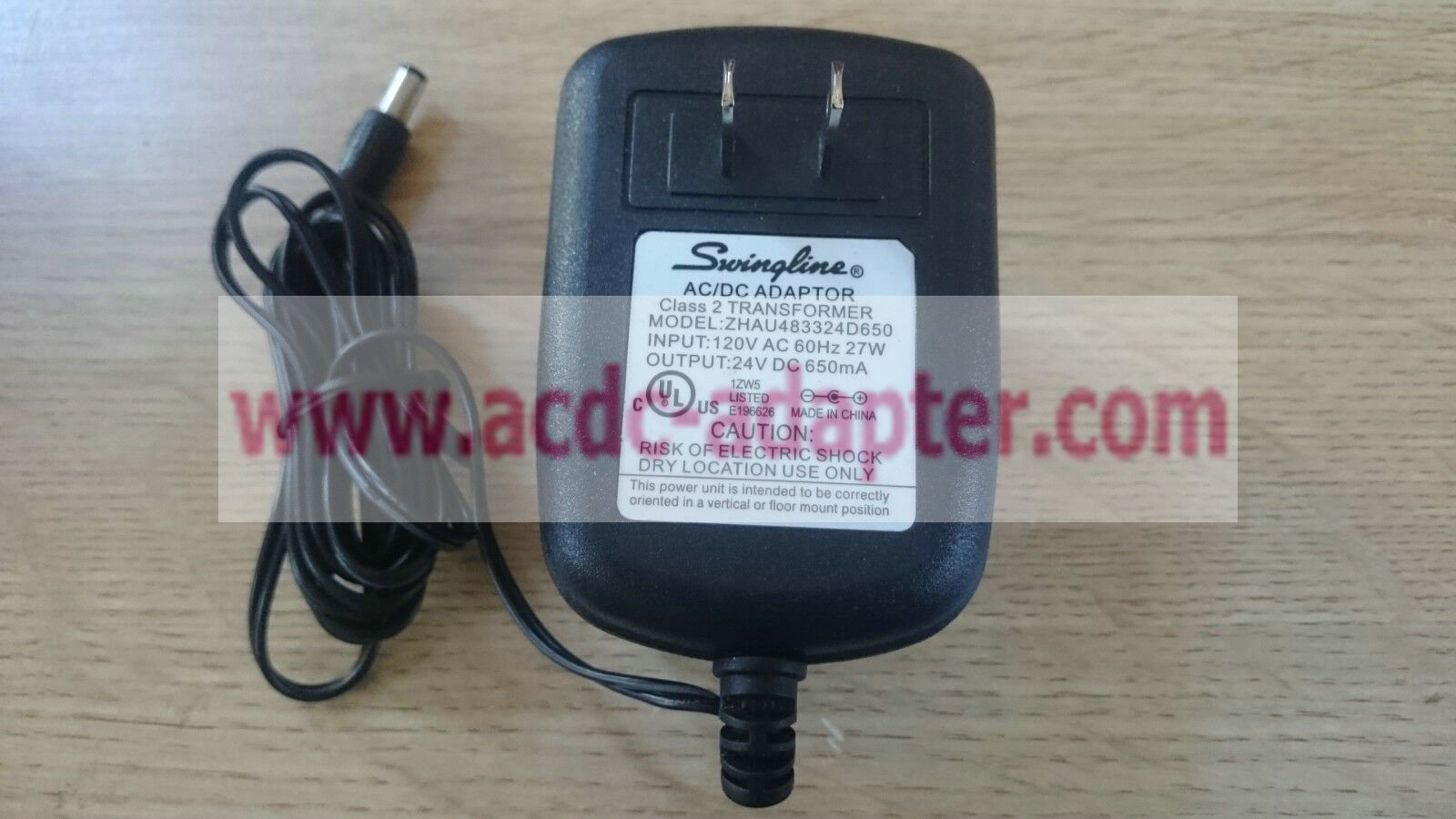 New Swingline ZHAU483324D650 24V 650mA AC/DC Adapter Power Cord for 690 Electric